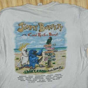 Jimmy Buffet 2016 Tour T Shirt Concert L Band Tee Parrot Double Sided Worn